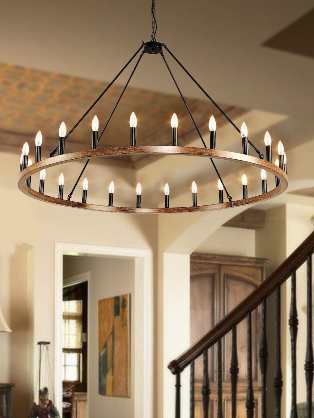 🆕⭐ Wagon Wheel Chandelier Light